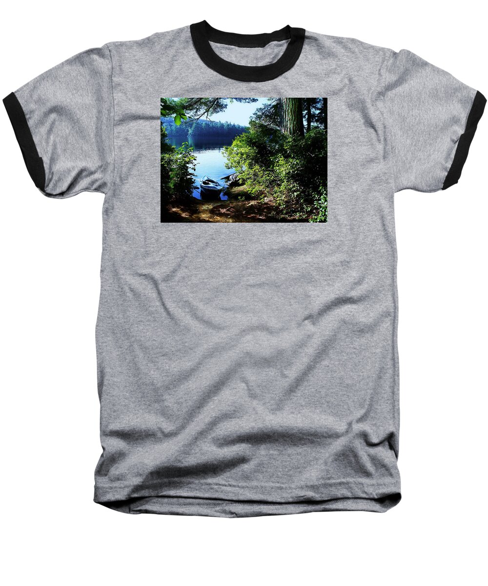  Joy Baseball T-Shirt featuring the photograph Morning Kayak Solitude by Joy Nichols