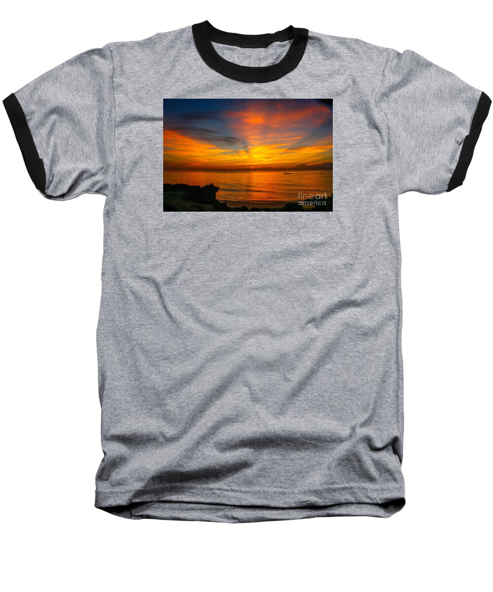 Boat Baseball T-Shirt featuring the photograph Morning on the Water by Tom Claud