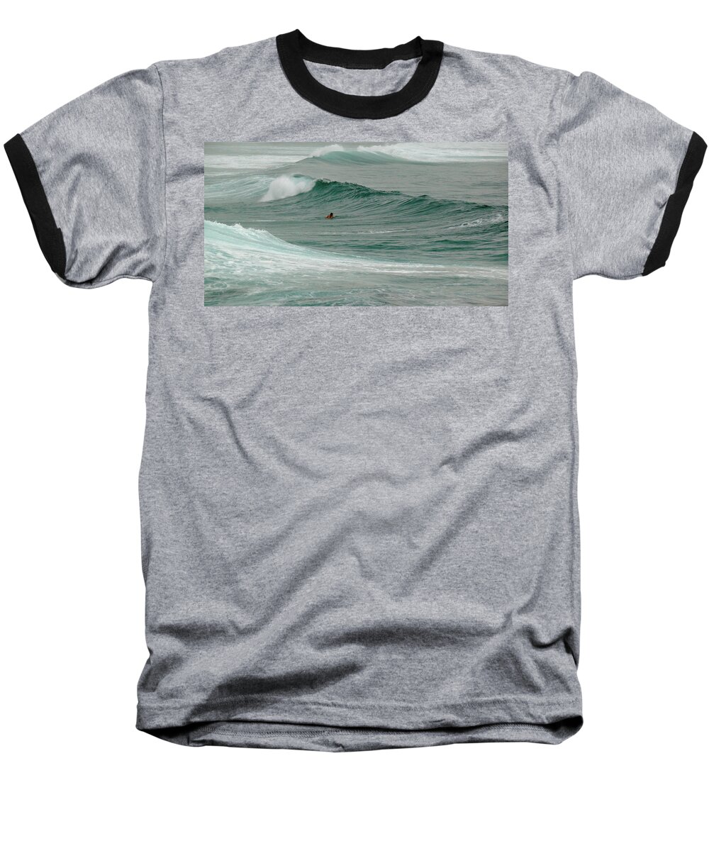 Sea Baseball T-Shirt featuring the photograph Morning Ride by Evelyn Tambour
