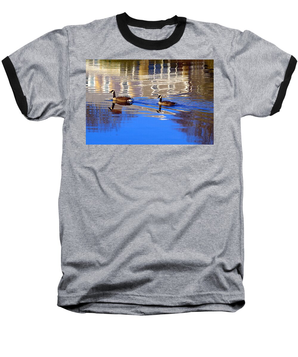 Beach Baseball T-Shirt featuring the photograph Morning Swim by Bruce Gannon
