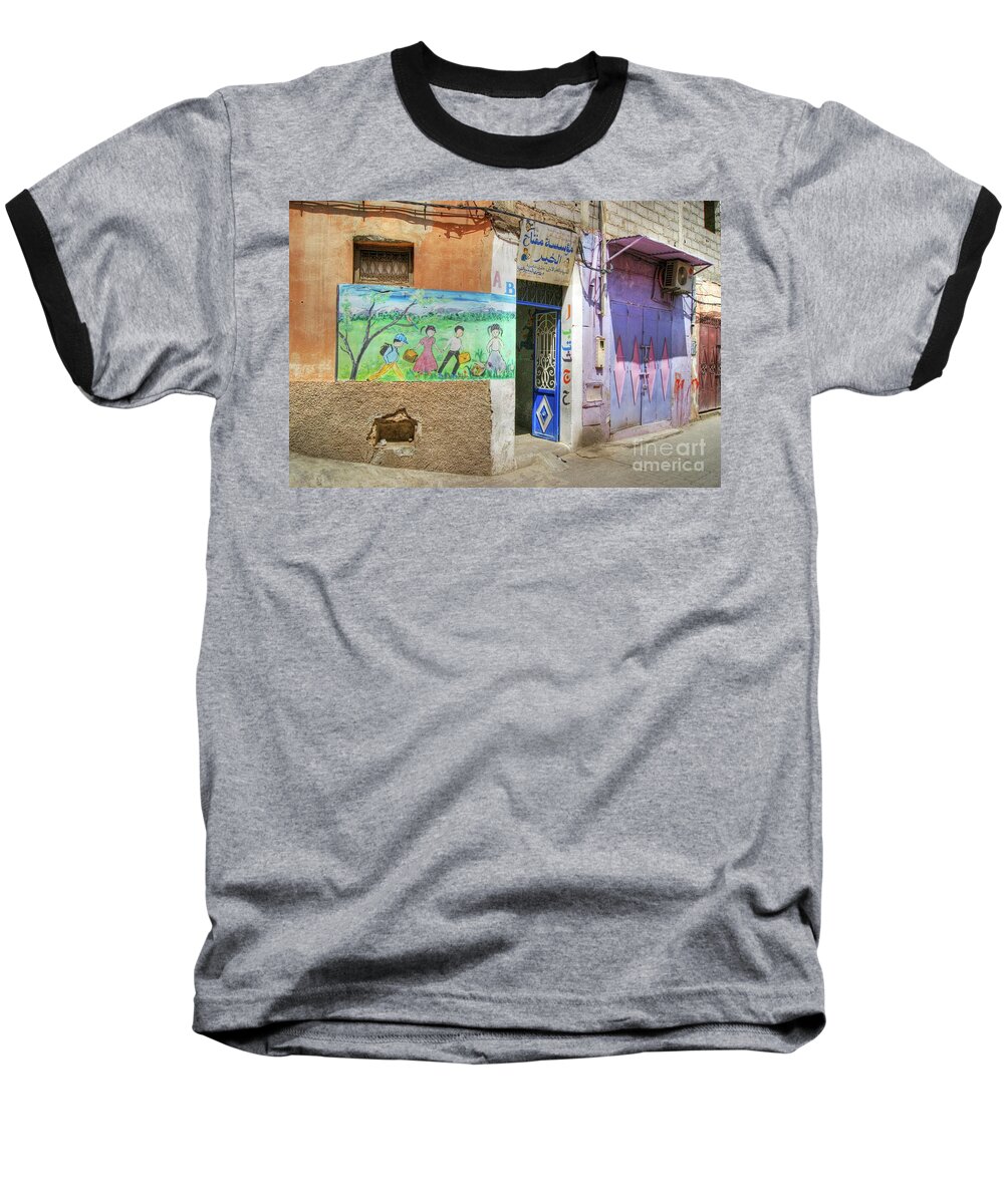 School Baseball T-Shirt featuring the photograph Moroccan Nursery School by David Birchall