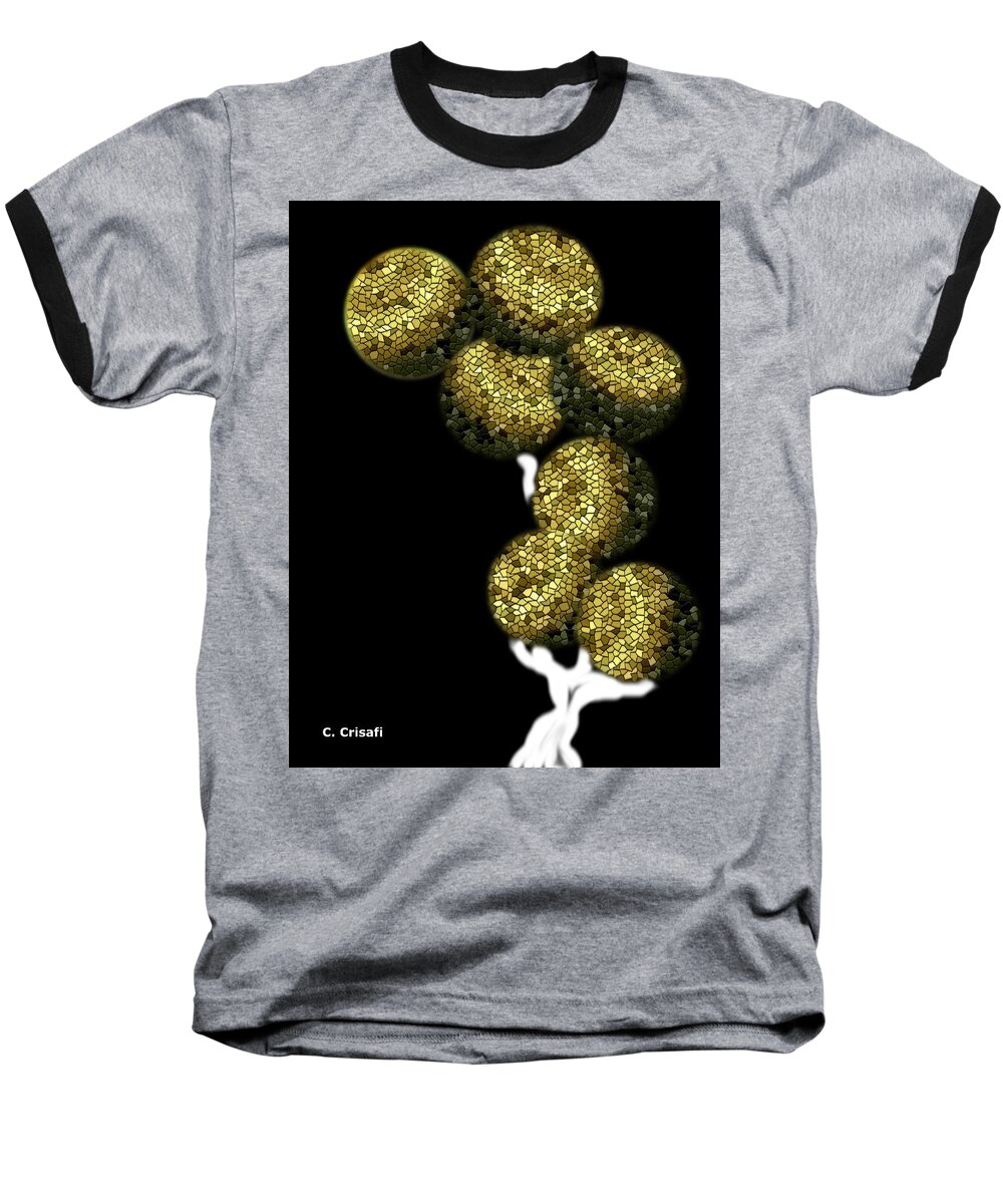 Tree Baseball T-Shirt featuring the digital art Mosaic Tree #5 by Carol Crisafi