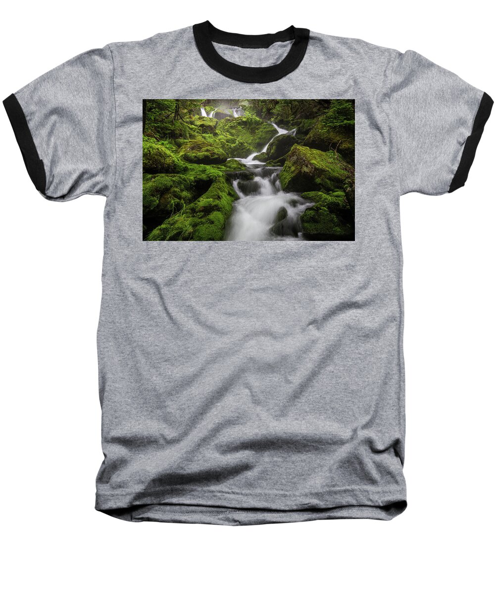 Mossy Baseball T-Shirt featuring the photograph Mossy Fall #3 by White Mountain Images