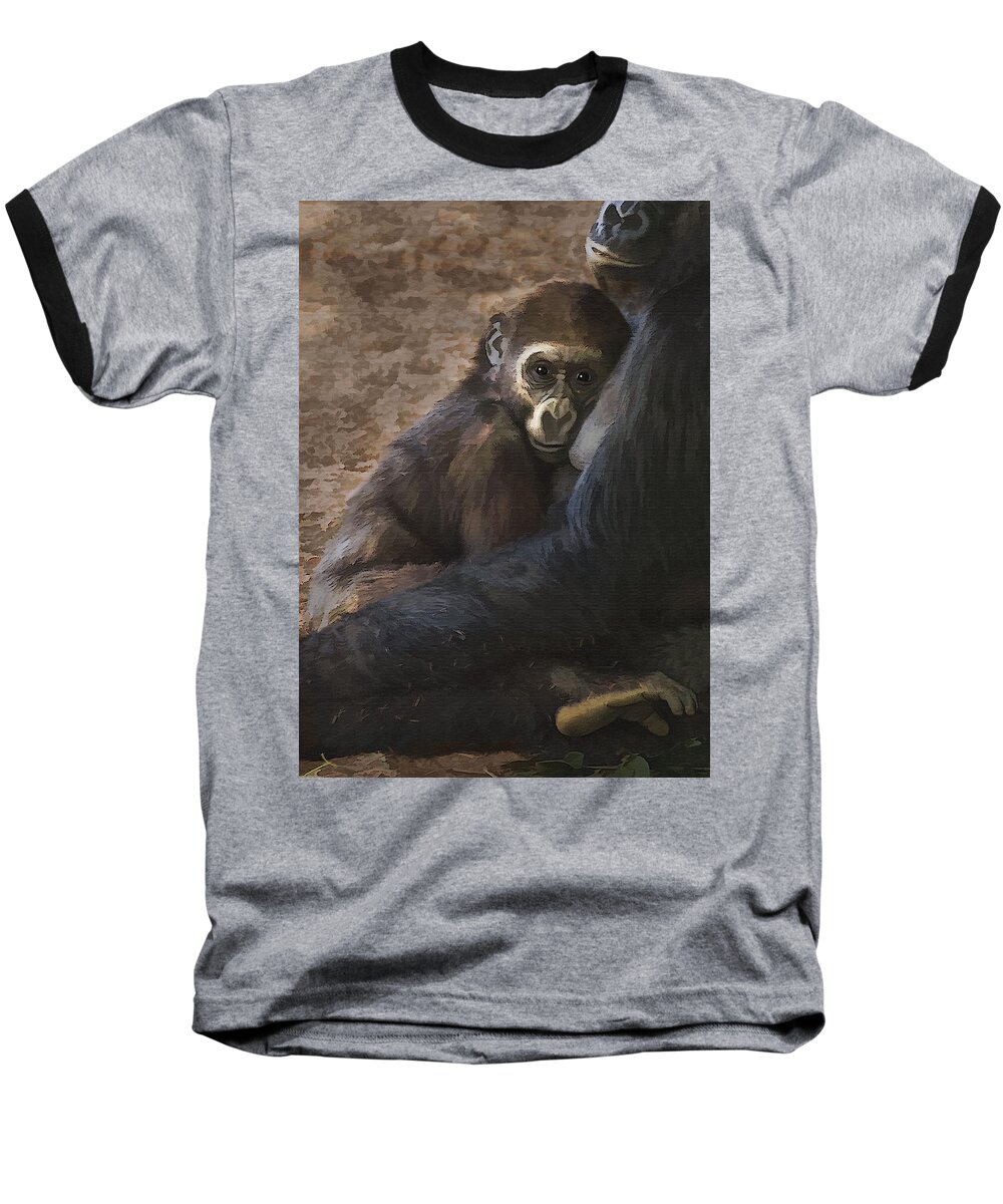 Gorilla Baseball T-Shirt featuring the photograph Mother Love by Sharon Foster