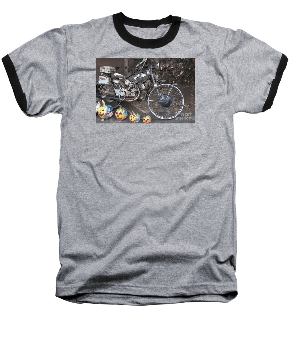 Creative Baseball T-Shirt featuring the photograph Motorbike Magic in Santa Fe by Brenda Kean