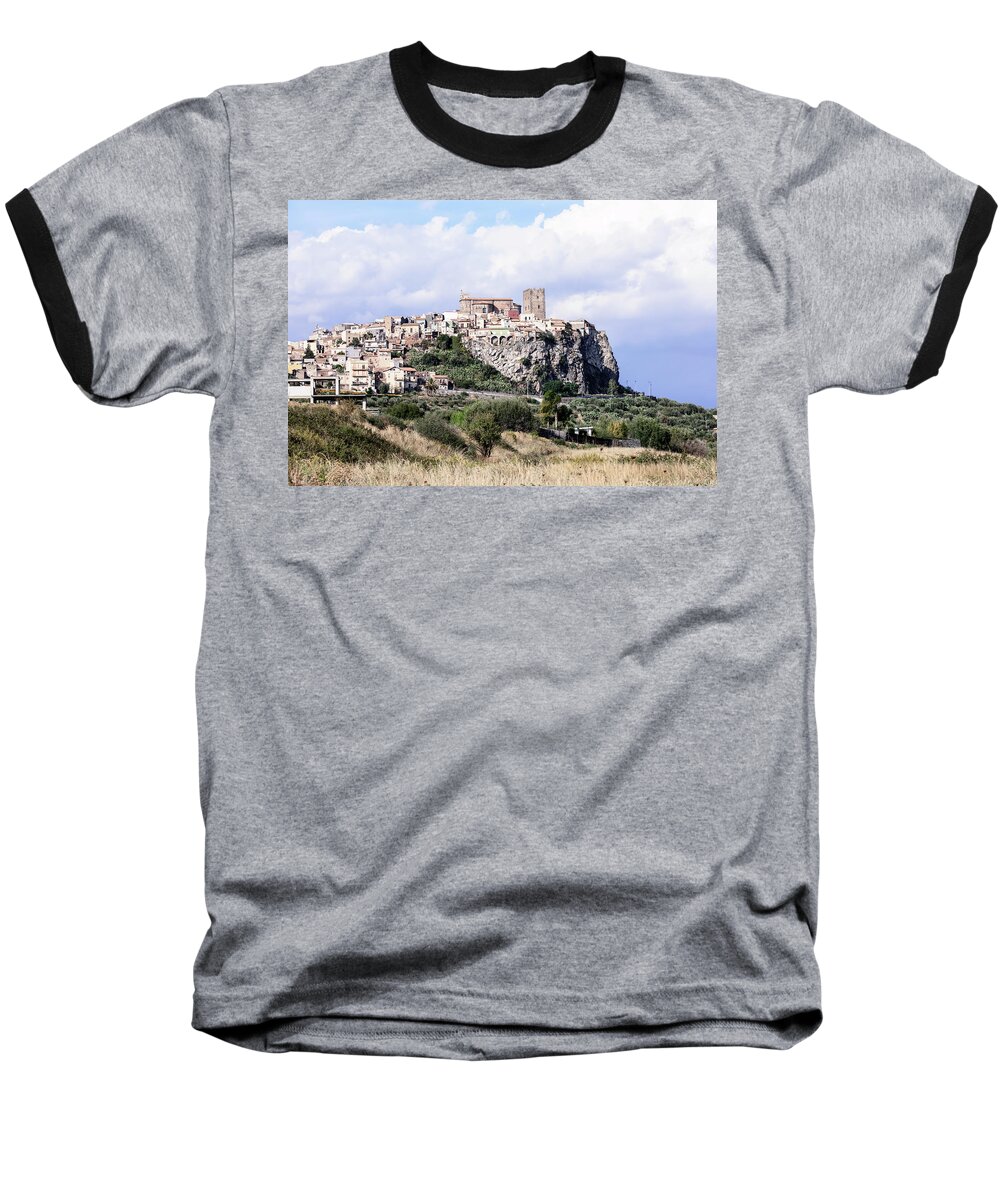 Motta Sant'anastasia Baseball T-Shirt featuring the photograph Motta Sant'Anastasia - Sicily by Joana Kruse