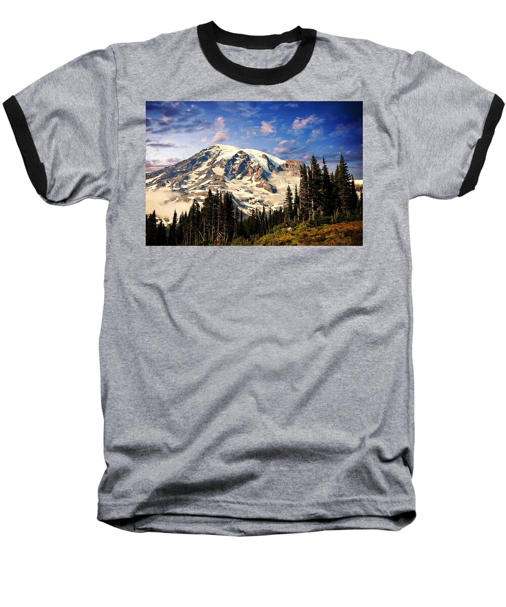 Snow Baseball T-Shirt featuring the photograph Mount Ranier by Ches Black