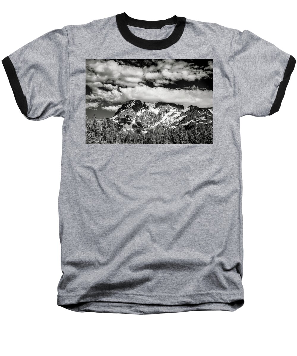 Mount Baker Baseball T-Shirt featuring the photograph Mount Shuksan Under Clouds by Jon Glaser