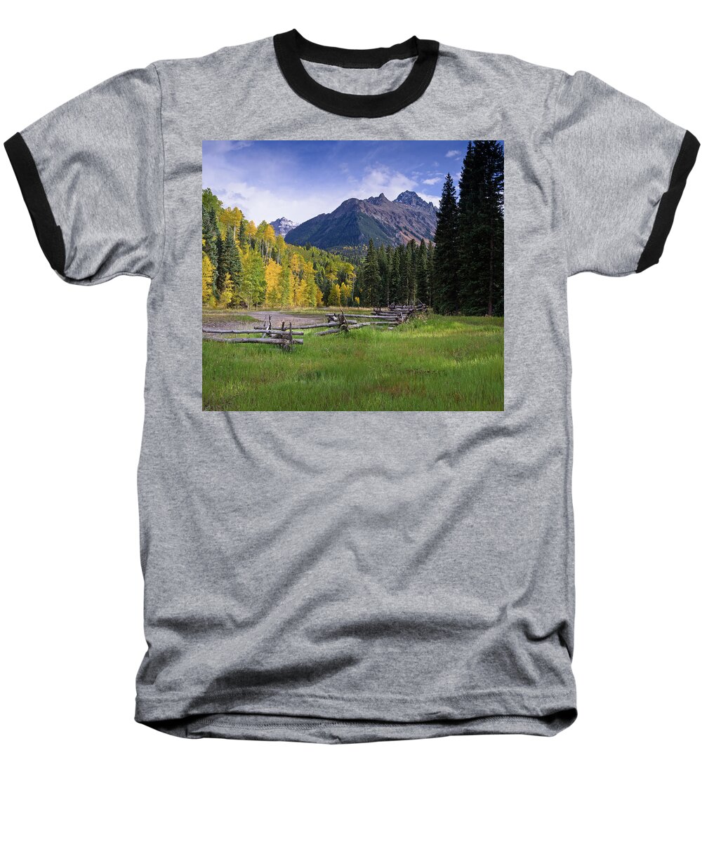 Mount Sneffels Baseball T-Shirt featuring the photograph Mount Sneffels in Autumnn by Greg Nyquist
