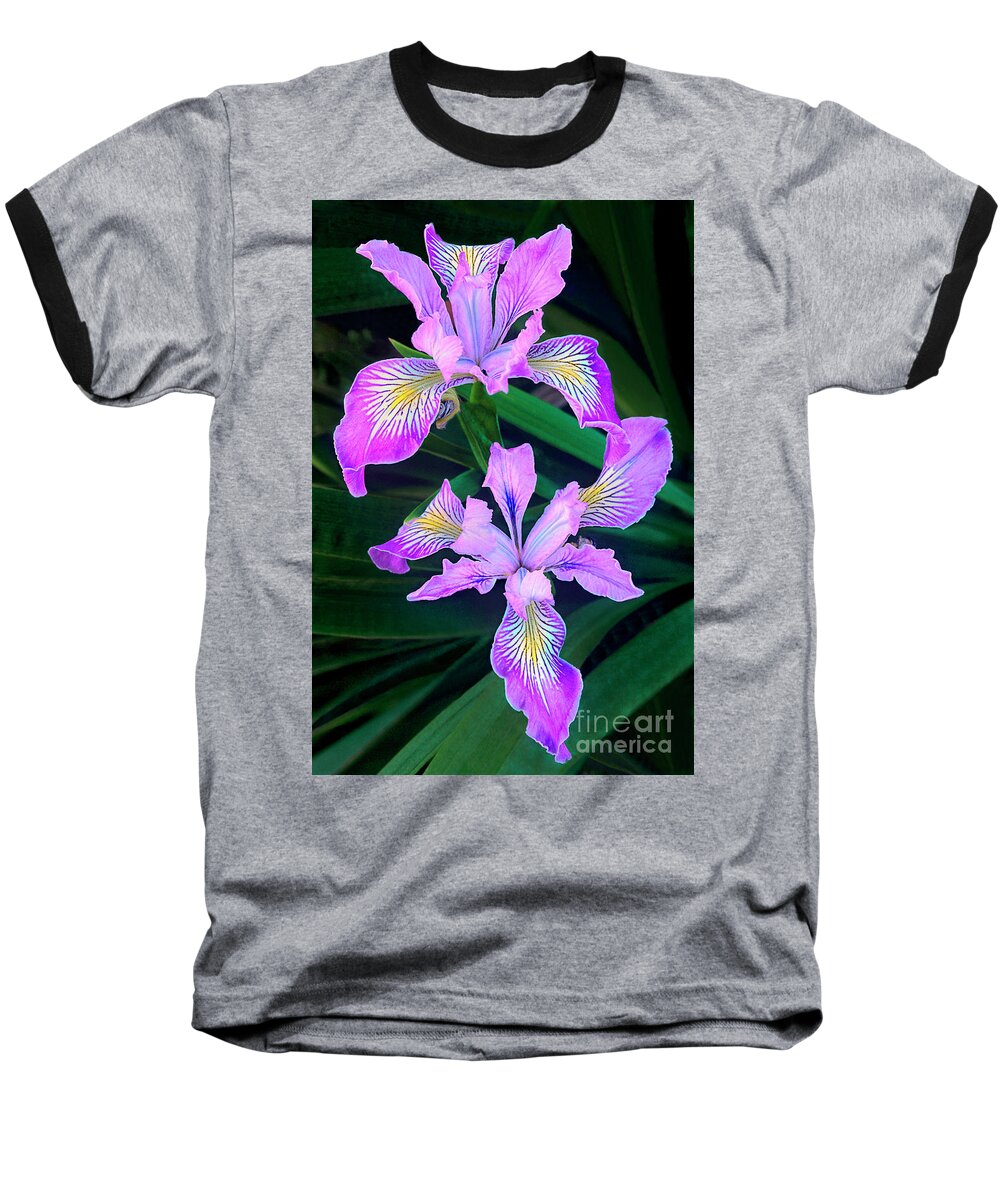 California Wildflower Baseball T-Shirt featuring the photograph Mountain Iris in Flower California by Dave Welling