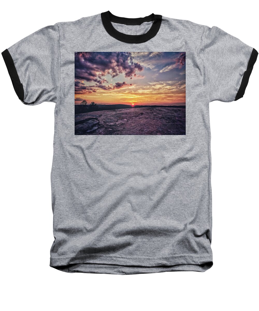 Mountain Baseball T-Shirt featuring the photograph Mountain Sunset by Mike Dunn