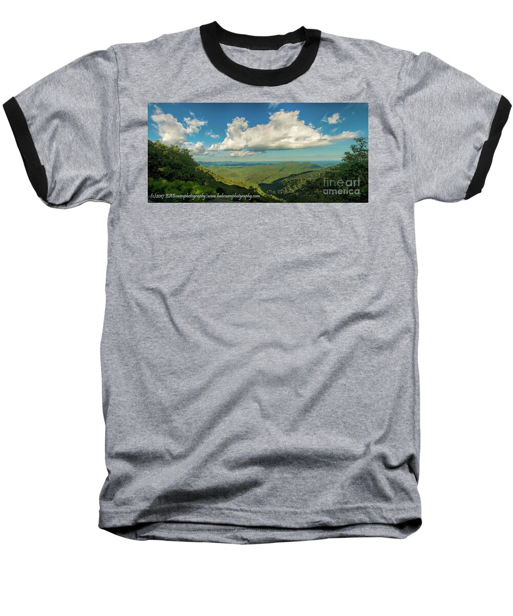 Preachers Rock Baseball T-Shirt featuring the photograph Mountain View from Preachers Rock by Barbara Bowen
