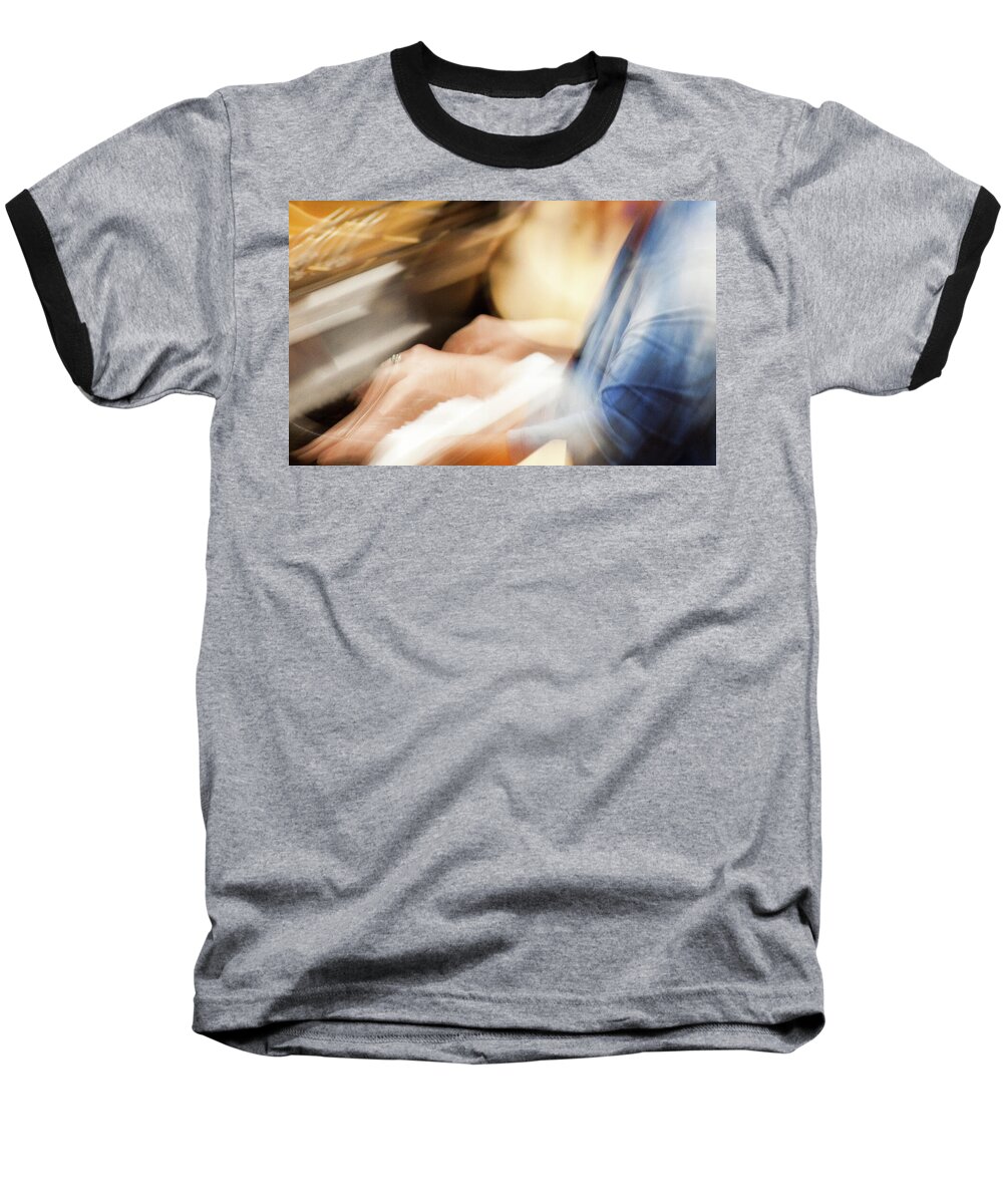 Piano Moves Baseball T-Shirt featuring the photograph Piano Moves - by Julie Weber
