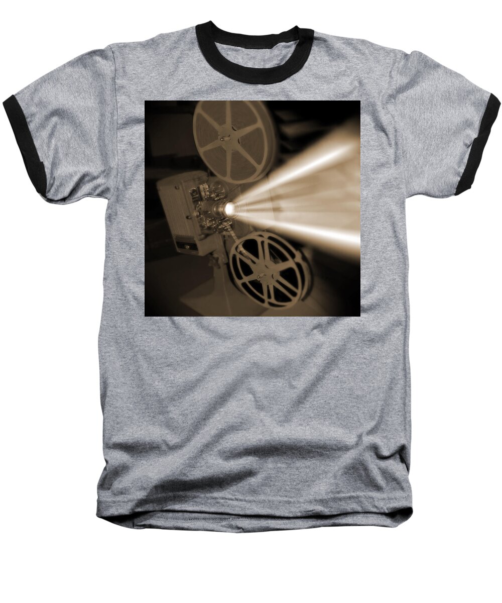 Vintage Baseball T-Shirt featuring the photograph Movie Projector by Mike McGlothlen
