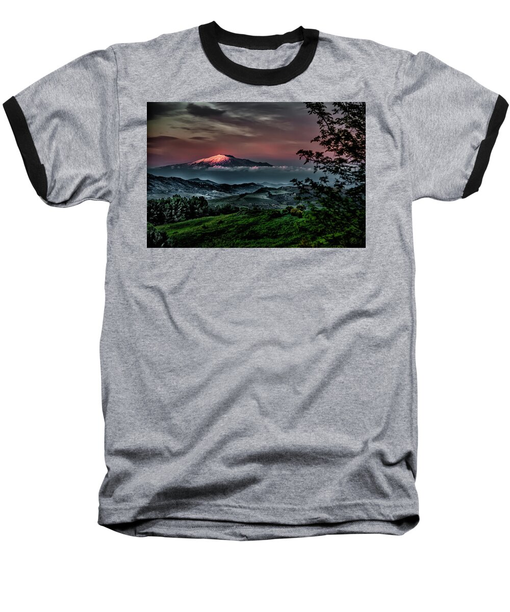  Baseball T-Shirt featuring the photograph Mt. Etna I by Patrick Boening