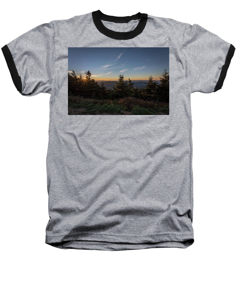 Terry D Photography Baseball T-Shirt featuring the photograph Mt Mitchell Sunset North Carolina 2016 by Terry DeLuco