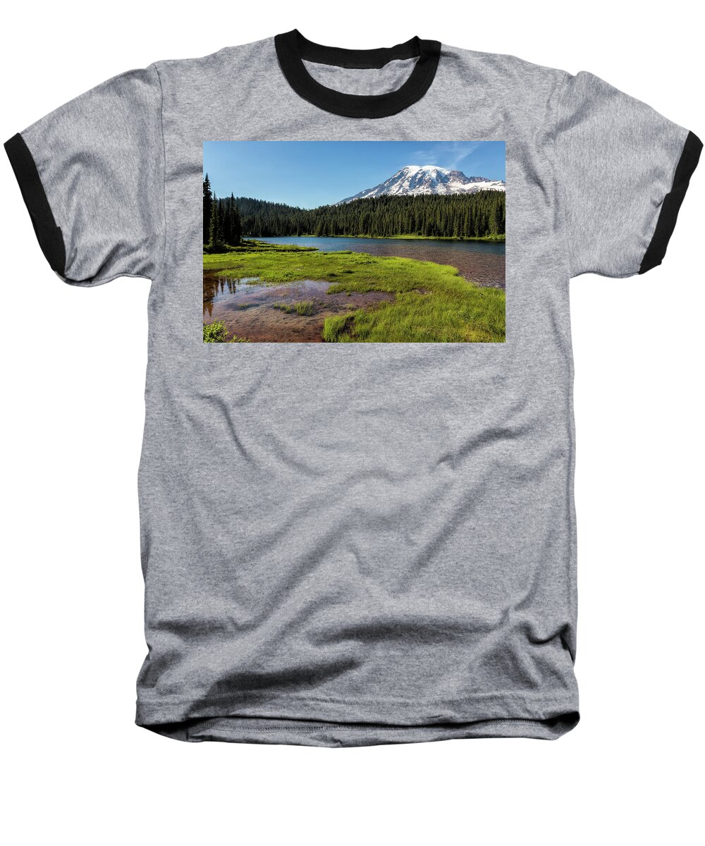 Mount Rainier Baseball T-Shirt featuring the photograph Mt Rainier from Reflection Lake, No. 2 by Belinda Greb