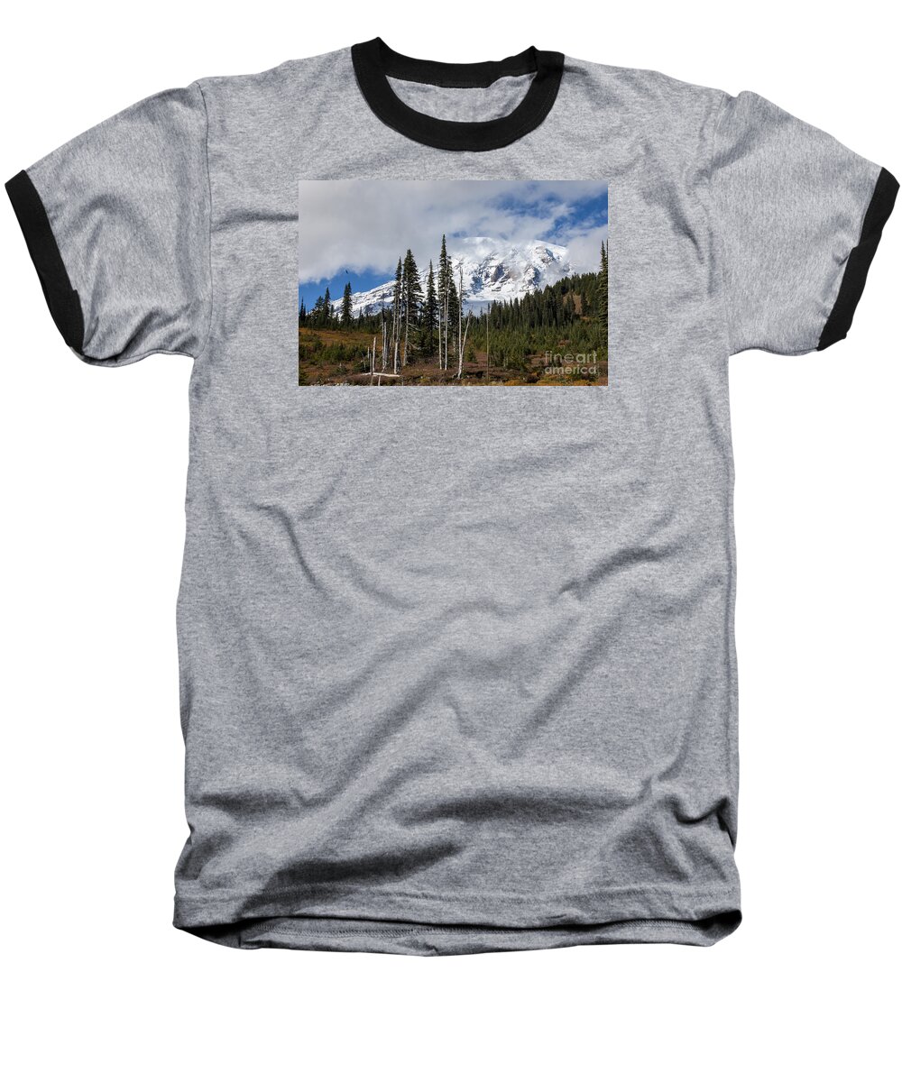  Baseball T-Shirt featuring the photograph Mt. Rainier High Meadow by Chuck Flewelling
