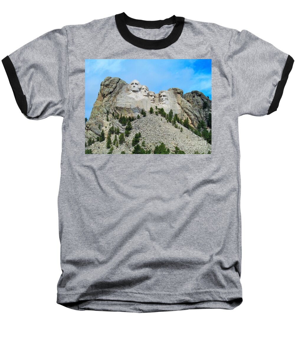 Mt Rushmore Baseball T-Shirt featuring the photograph Mt Rushmore by Marcia Breznay