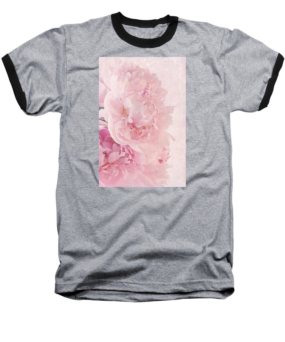 Paeonia Baseball T-Shirt featuring the photograph Artsy Pink Peonies by Sandra Foster