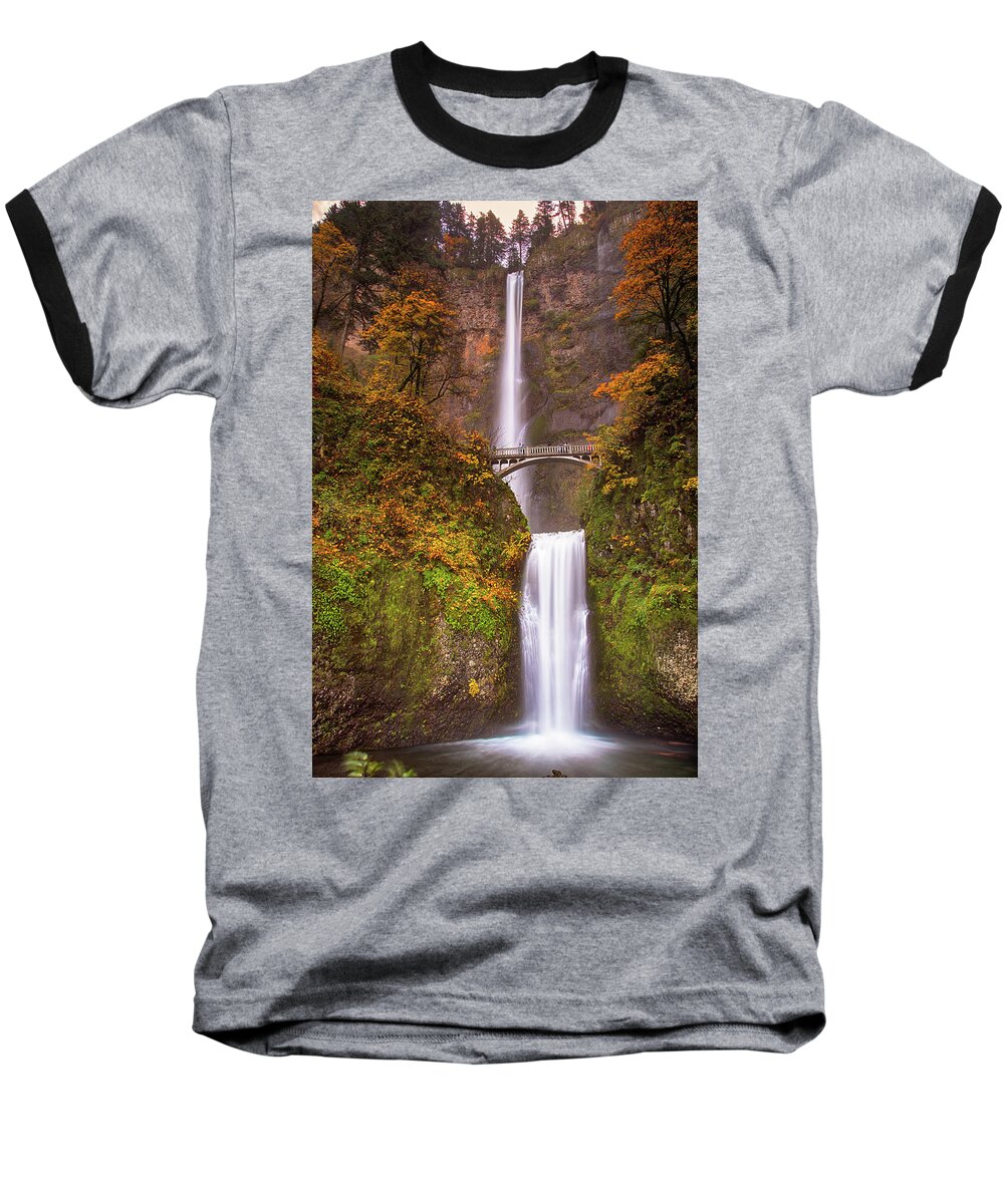 Portland Baseball T-Shirt featuring the photograph Multnomah Falls by Raf Winterpacht