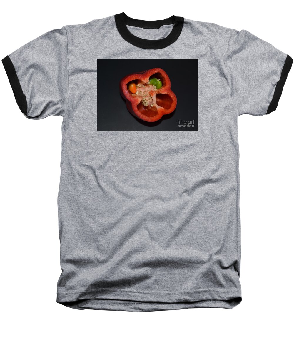 Pepper Baseball T-Shirt featuring the photograph Mutant Pepper by Melvin Turner