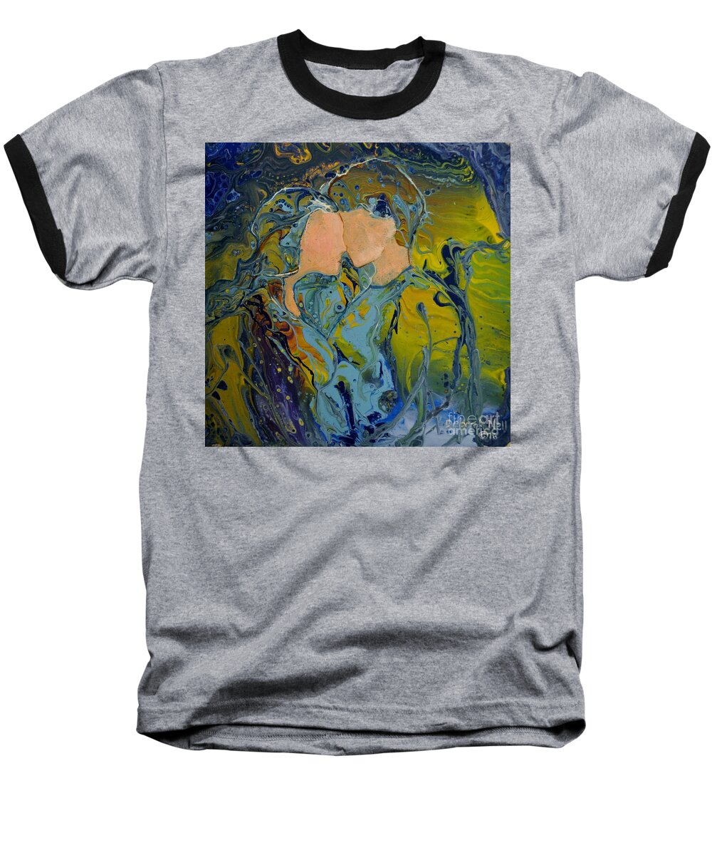 Romantic Couple Baseball T-Shirt featuring the painting My Fair Lady by Deborah Nell