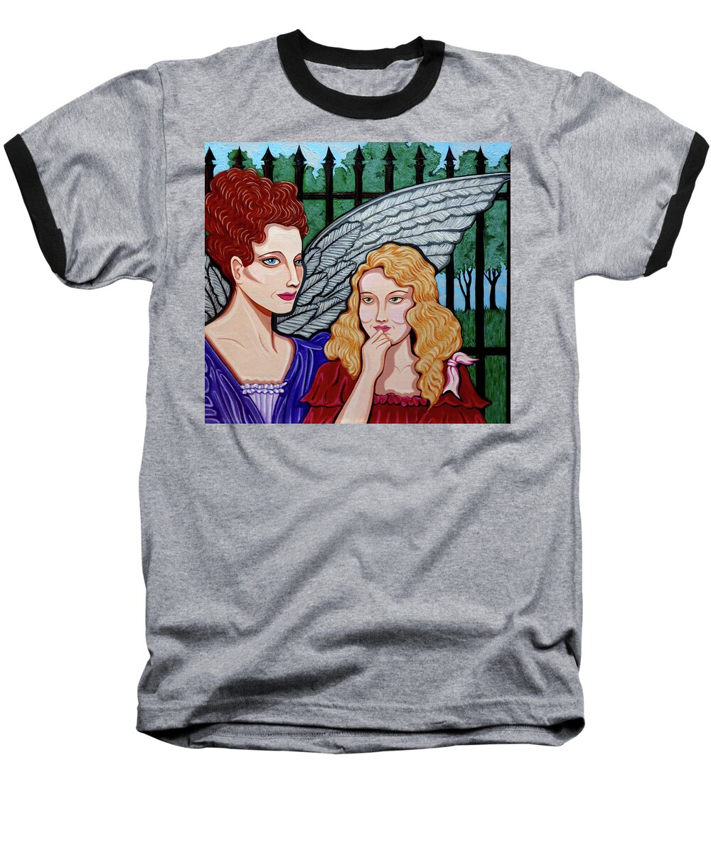 Portrait Baseball T-Shirt featuring the painting My Guardian Angel by Tara Hutton