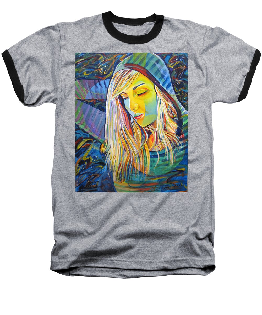 Colorful Baseball T-Shirt featuring the painting My Love by Joshua Morton