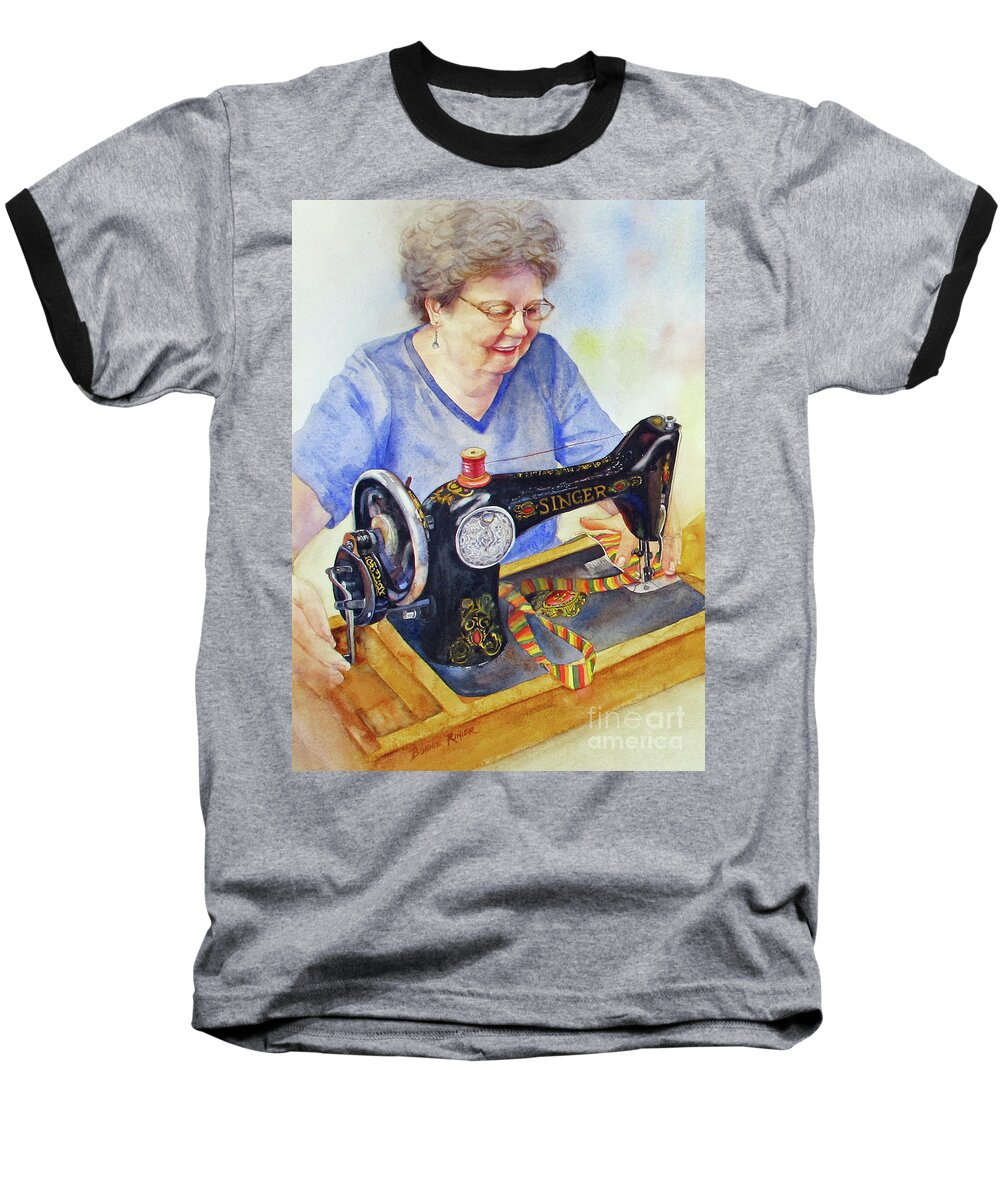 Sister Baseball T-Shirt featuring the painting My Sister's Joy by Bonnie Rinier