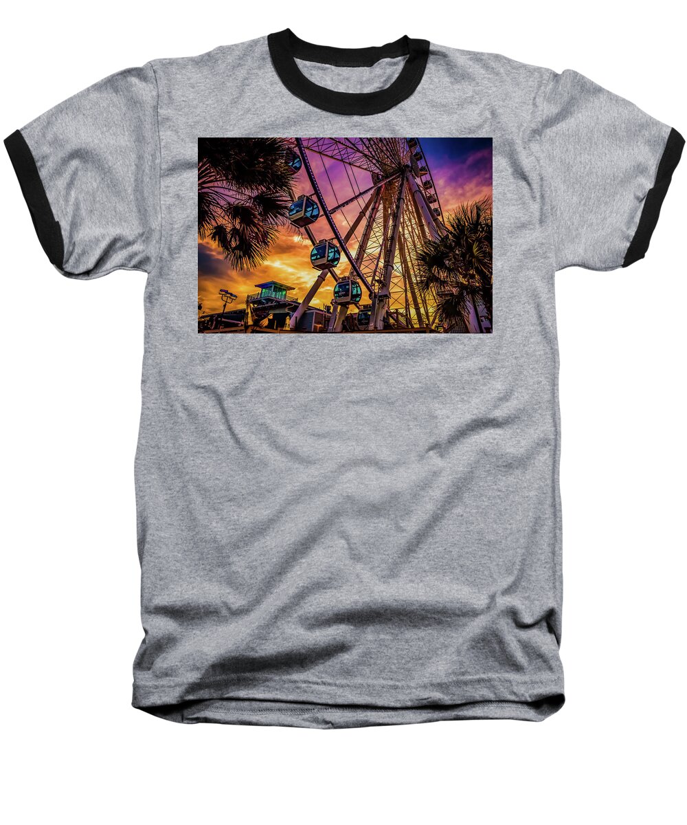 Amusements Baseball T-Shirt featuring the photograph Myrtle Beach Skywheel by David Smith