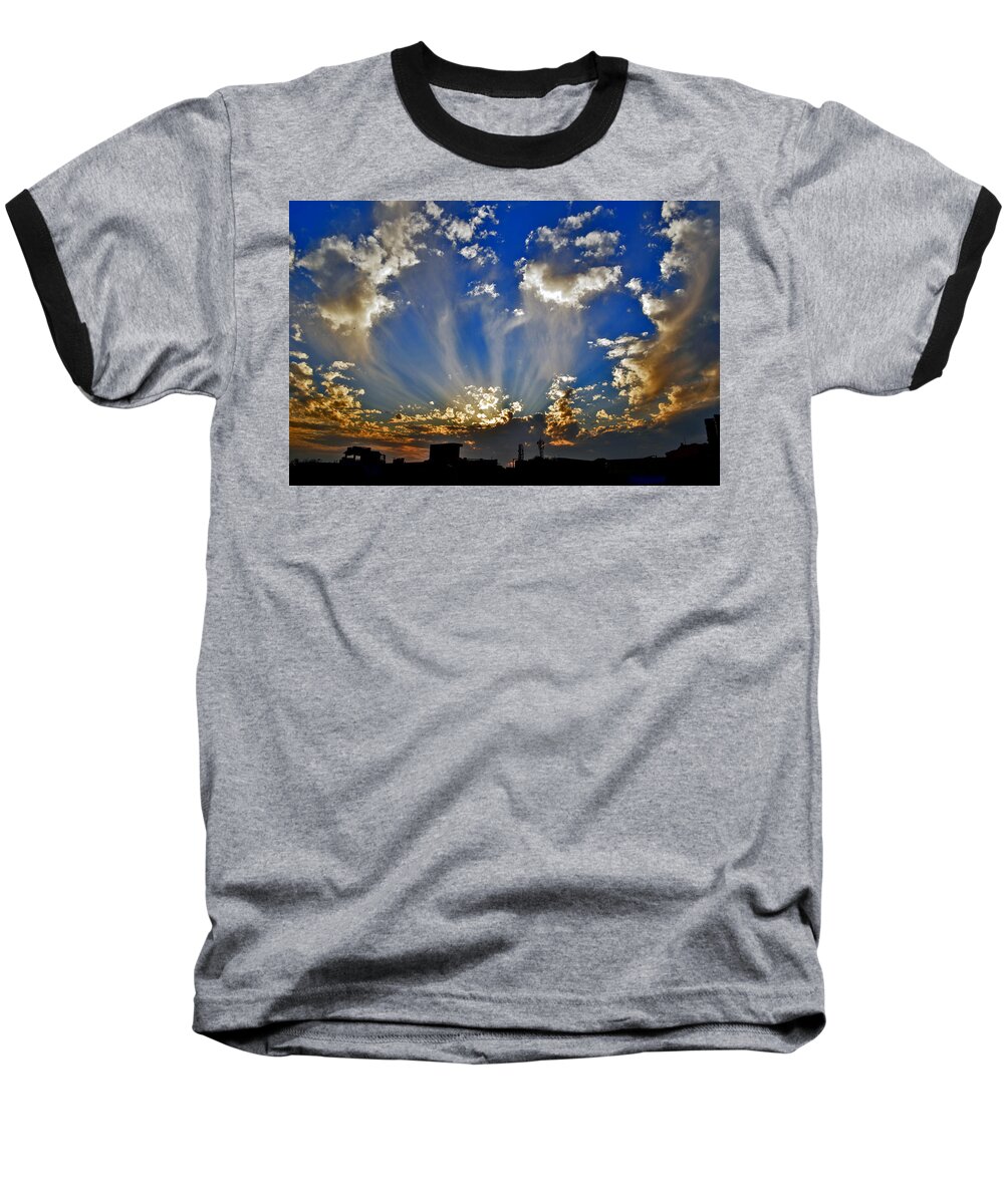 Cloud Photography Baseball T-Shirt featuring the photograph Mystic Clouds by Aparna Tandon