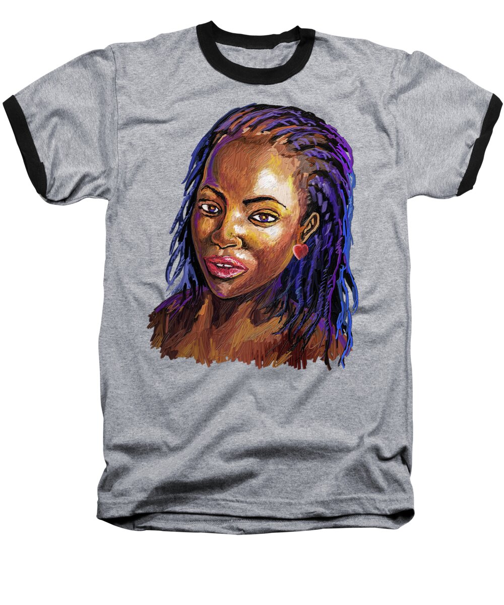 Paint Baseball T-Shirt featuring the painting Natural Beauty by Anthony Mwangi