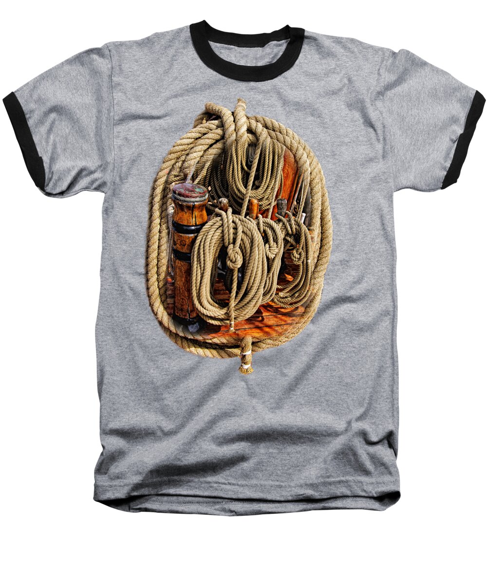 Boat Baseball T-Shirt featuring the photograph Nautical Knots 16 by Mark Myhaver