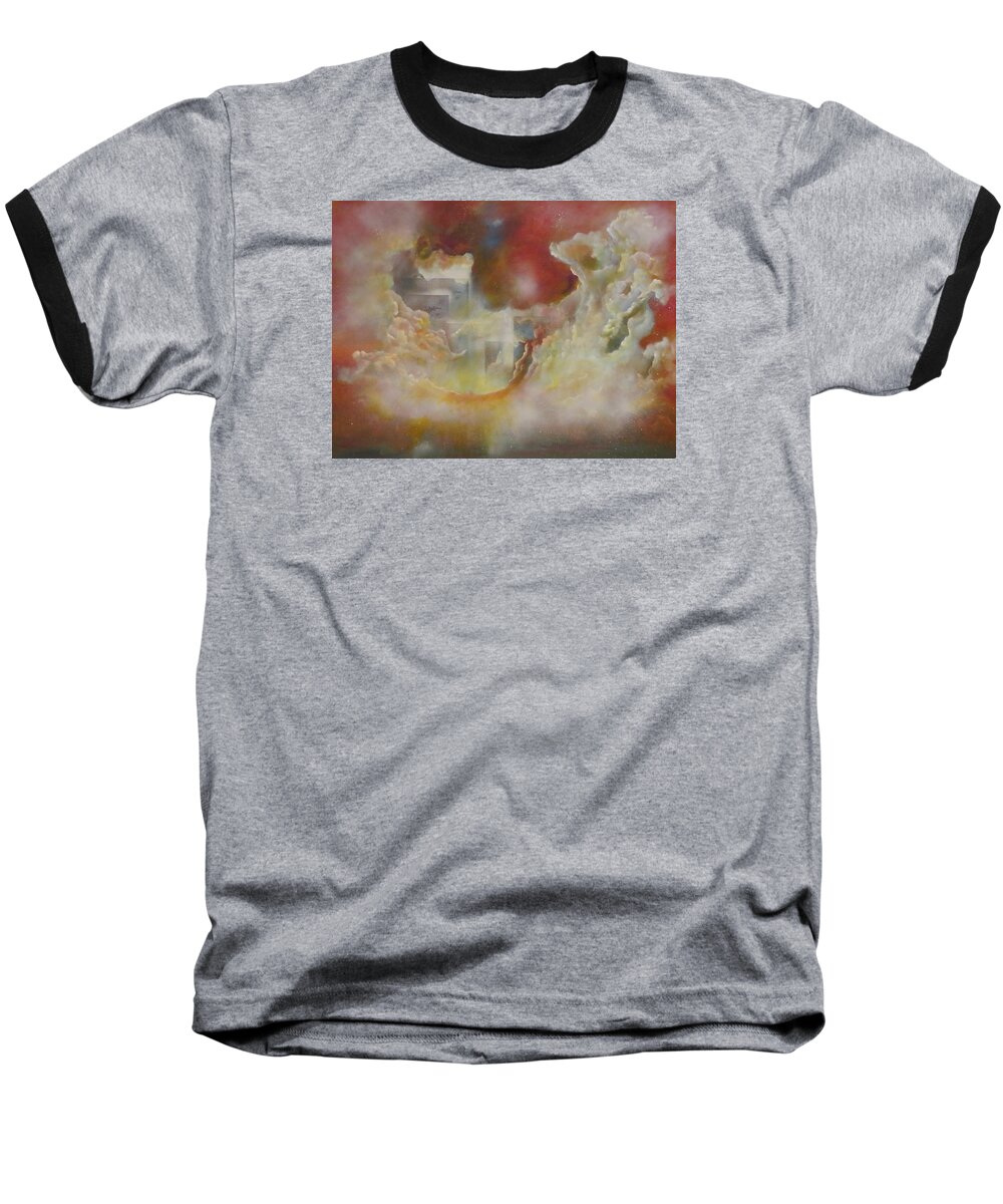 Abstract Baseball T-Shirt featuring the painting Nebulous by Soraya Silvestri