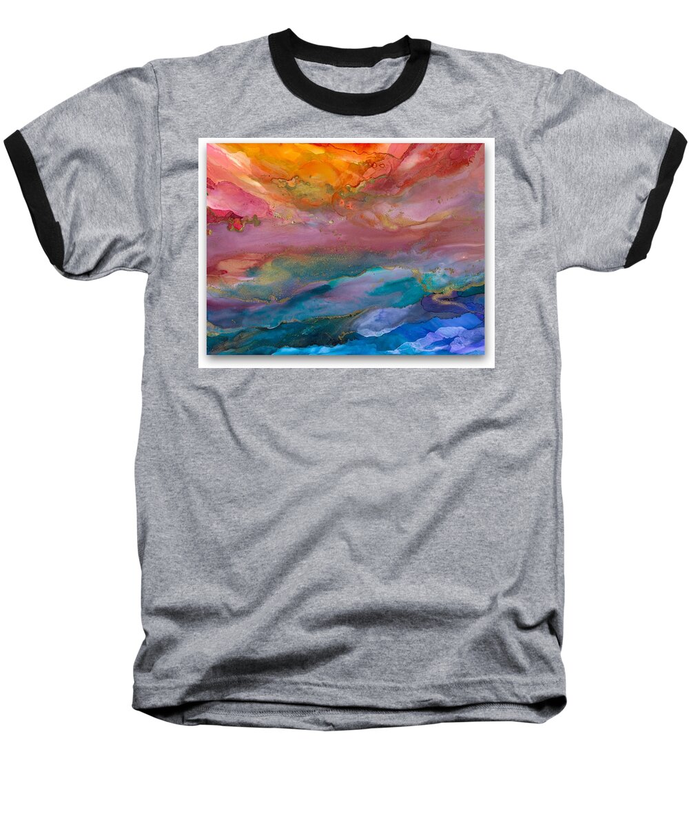 Abstract Baseball T-Shirt featuring the painting New Day by Bonny Butler