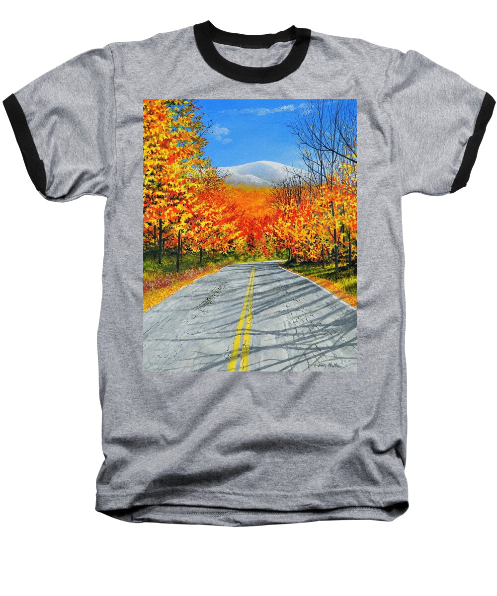 Road Baseball T-Shirt featuring the painting New Hampshire by Harry Moulton