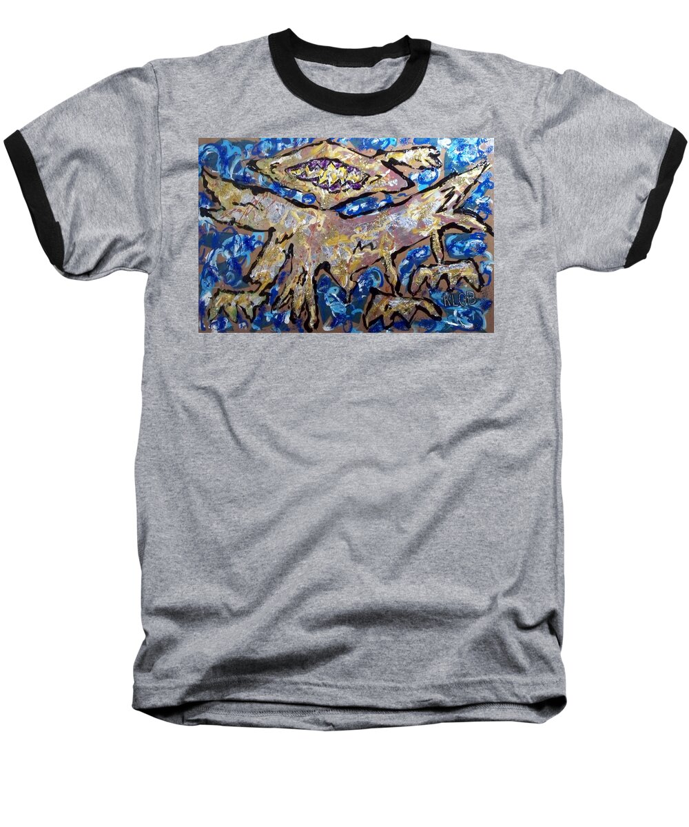 Thunderbird Baseball T-Shirt featuring the mixed media New Thunderbird by Kevin OBrien