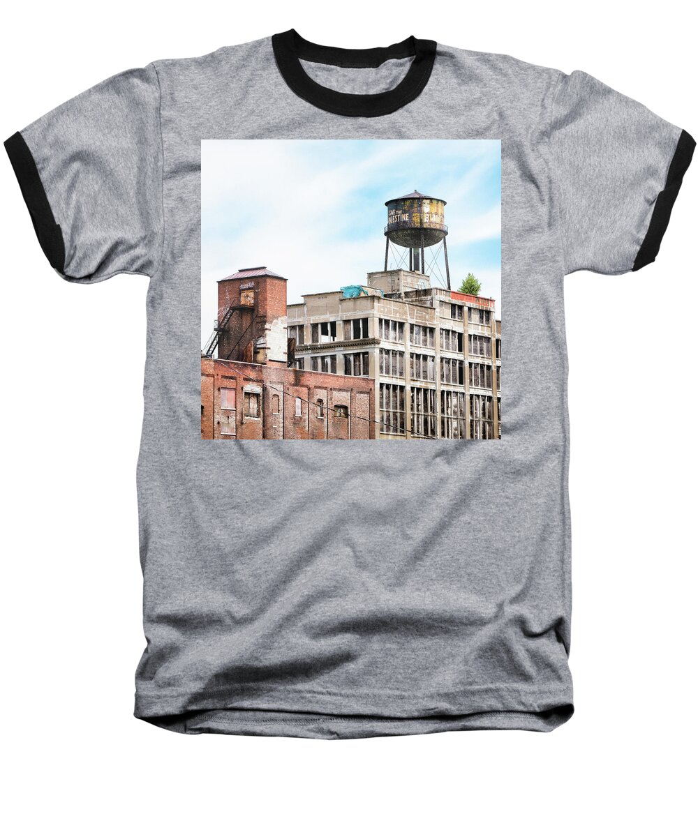Brooklyn Baseball T-Shirt featuring the photograph New York Water Towers 18 - Greenpoint Water Tower by Gary Heller