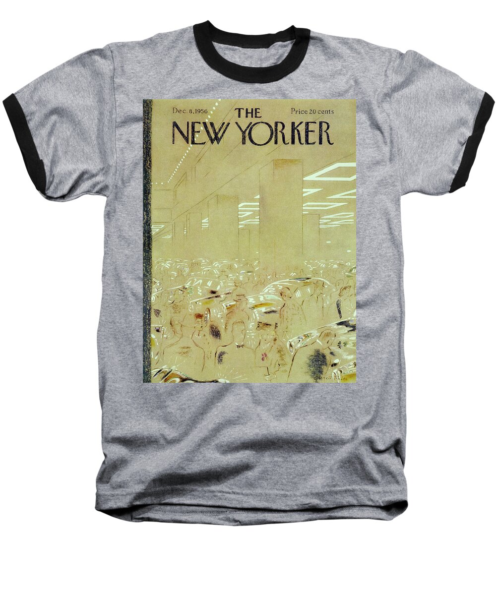 Auto Show Baseball T-Shirt featuring the painting New Yorker December 8 1956 by Garrett Price