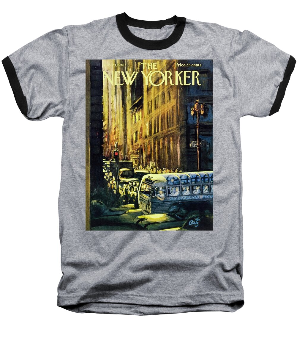 Illustration Baseball T-Shirt featuring the painting New Yorker July 23 1960 by Arthur Getz