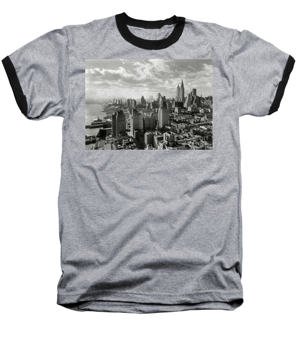 Times Square Baseball T-Shirt featuring the photograph New your City Skyline by Jon Neidert