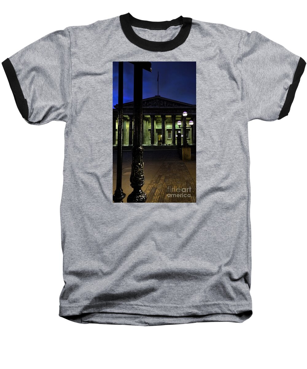 British Museum Baseball T-Shirt featuring the photograph Night at the Museum by Jasna Buncic