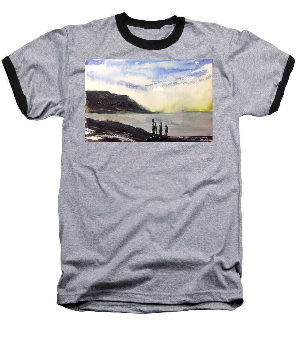 Abstract Landscape Painting Baseball T-Shirt featuring the painting NL by Desmond Raymond