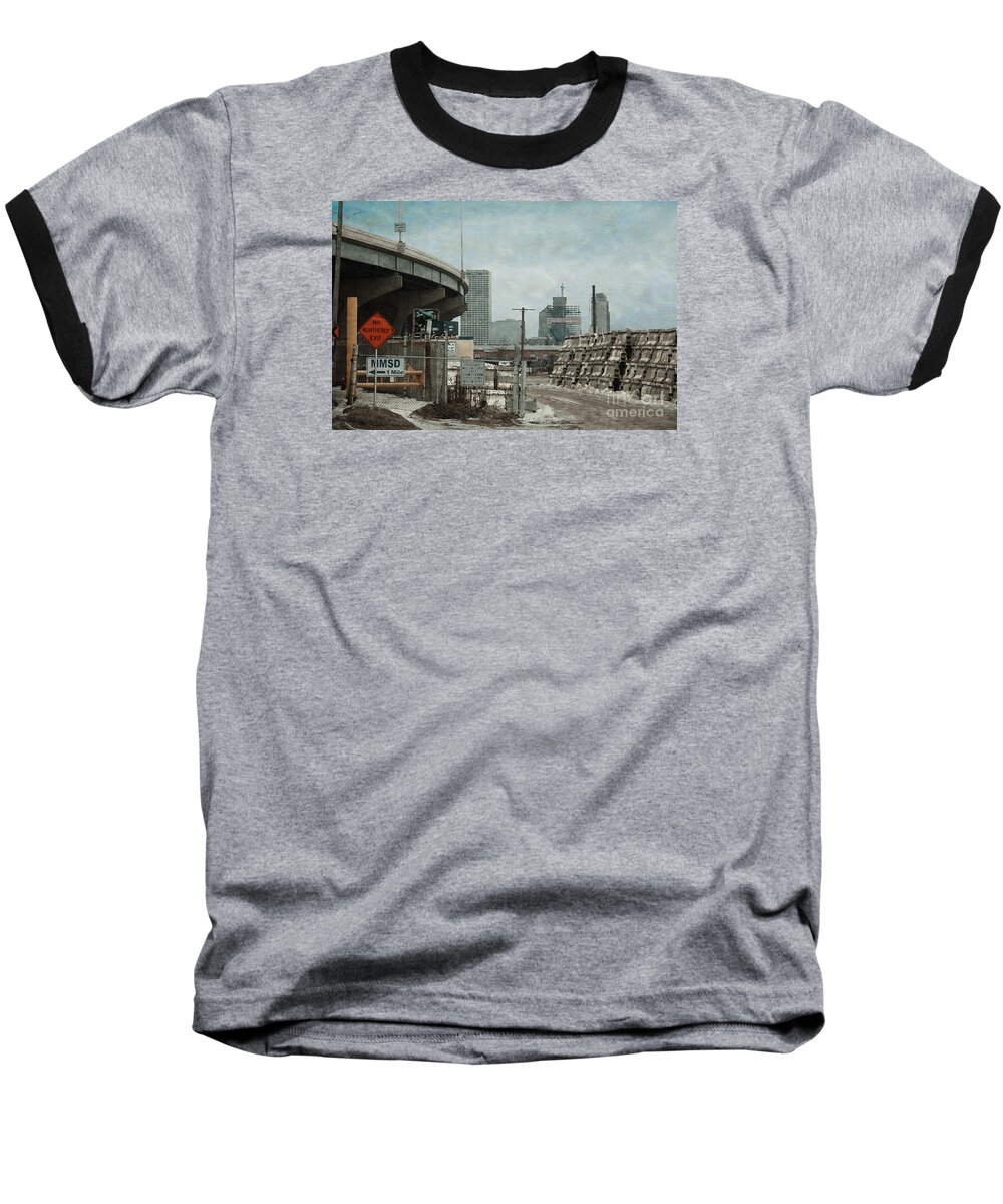 Port.milwaukee Baseball T-Shirt featuring the digital art No Northerly Exit by David Blank