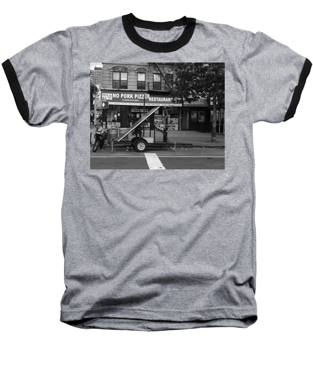 New York City Baseball T-Shirt featuring the photograph No Pork Pizz by Gina Callaghan