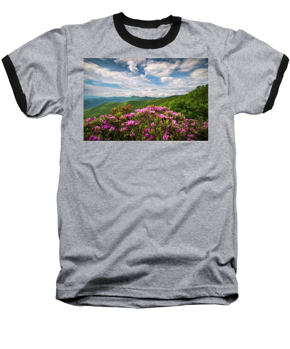 Asheville Baseball T-Shirt featuring the photograph North Carolina Spring Flowers Mountain Landscape Blue Ridge Parkway Asheville NC by Dave Allen