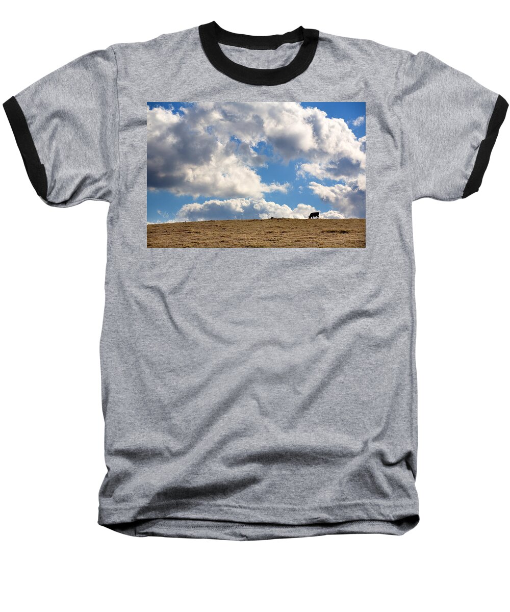 Big Sky Baseball T-Shirt featuring the photograph Not a Cow in the Sky by Peter Tellone