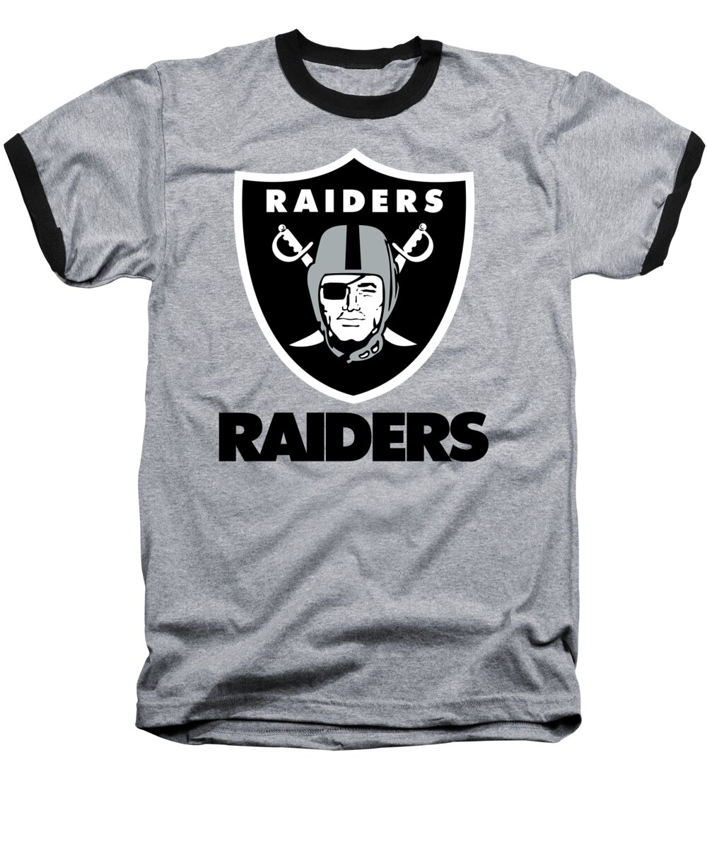 Oakland Baseball T-Shirt featuring the mixed media Oakland Raiders Translucent Steel by Movie Poster Prints