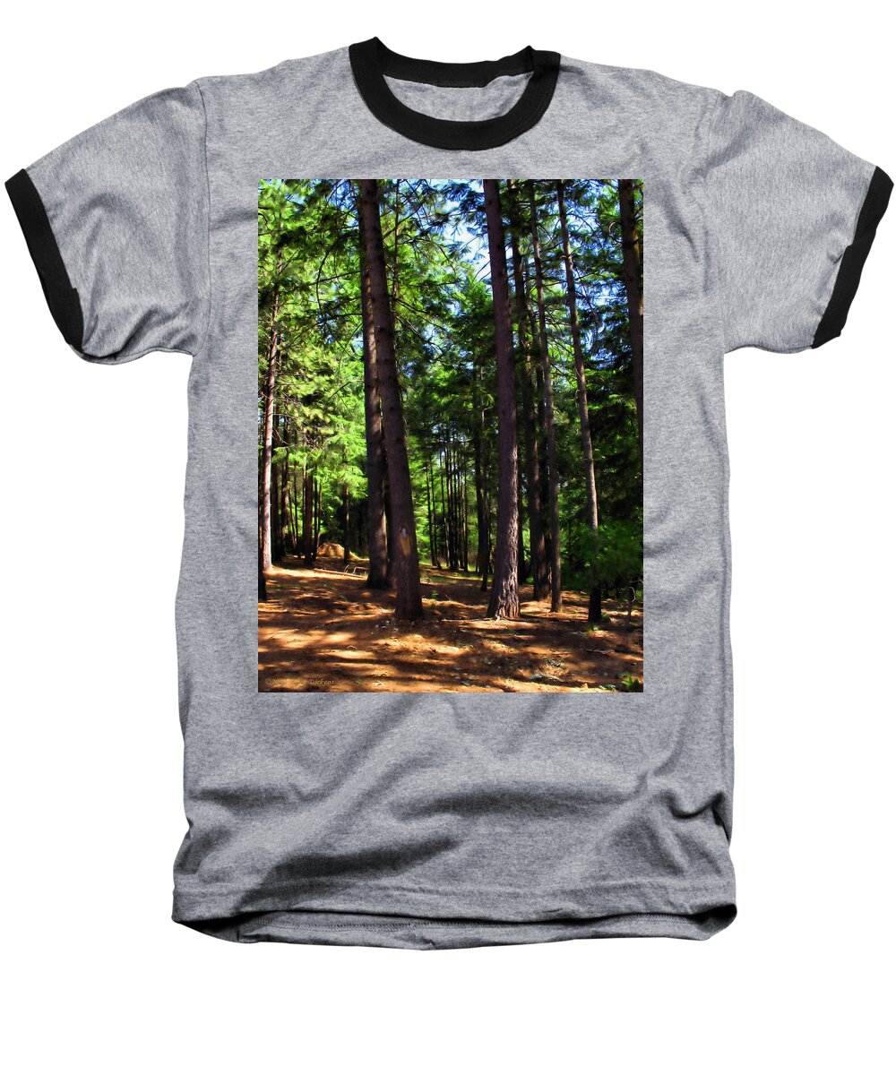 Forest Baseball T-Shirt featuring the photograph Oakrun Forest by Joyce Dickens